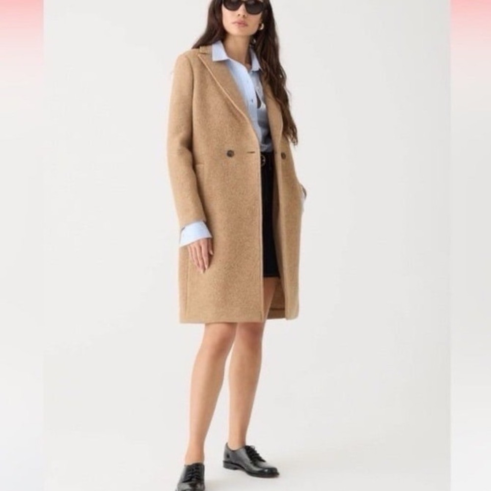 J CREW Tan Daphne topcoat in Italian boiled wool Size 00